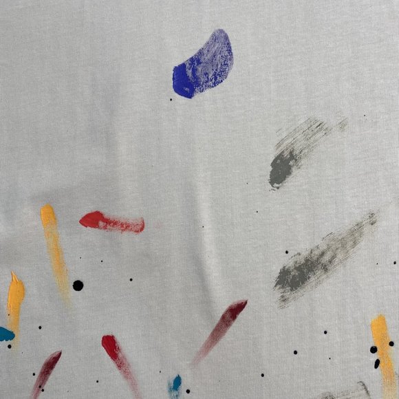 Gallery Cream Short Sleeve Splash Print Letter T-Shirt - Picture 13 of 13